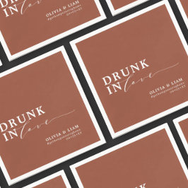 Drink in Love Burnt Oranje Wedding Servet