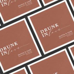 Drink in Love Burnt Oranje Wedding Servet