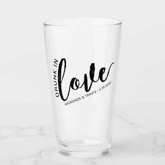 Drink in Love Couple Romantic Favor Glas (Voorkant)