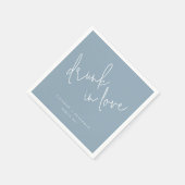 Drink in Love Dusty Blue Wedding Napkins Servet (Hoek)