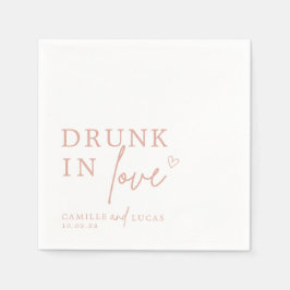 Drink in Love Dusty Pink Personalized Napkins Servet