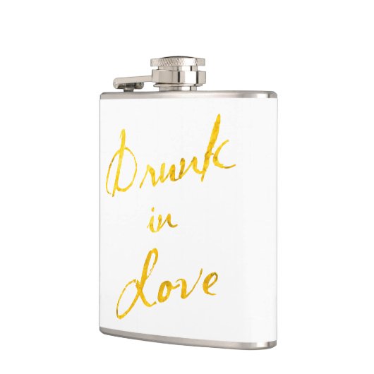 Drink in Love Flask in white & gold Heupfles (Links)