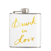 Drink in Love Flask in white & gold Heupfles (Voorkant)
