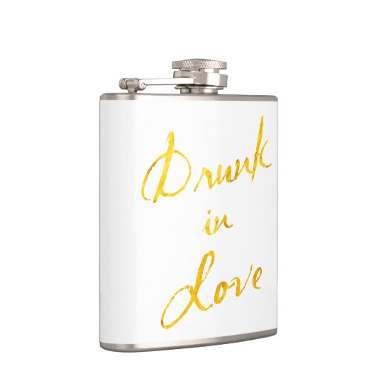 Drink in Love Flask in white & gold Heupfles (Rechts)