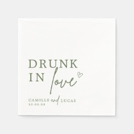 Drink in Love Forest Green Aangepast Napkins Servet