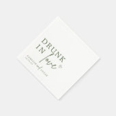 Drink in Love Forest Green Aangepast Napkins Servet (Hoek)