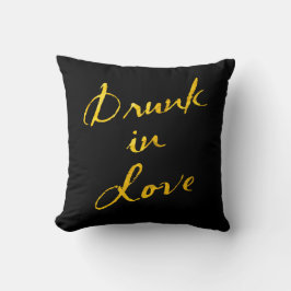 Drink in Love Gold en Black Pillow Kussen