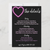 Drink in Love Neon Bachelorette Invitation Kaart (Achterkant)