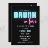 Drink in Love Neon Bachelorette Weekend Route Kaart (Voorkant / Achterkant)