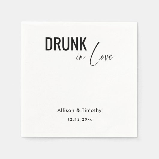 Drink in Love Personalized Wedding Napkins Servet (Voorkant)