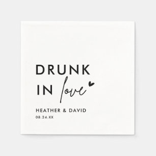 Drink in Love Personalized Wedding Napkins Servet