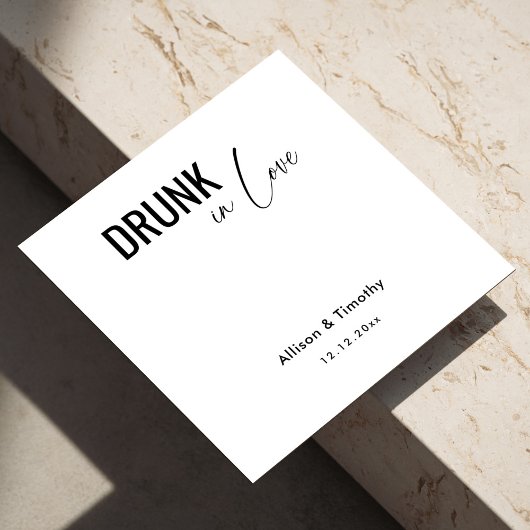 Drink in Love Personalized Wedding Napkins Servet