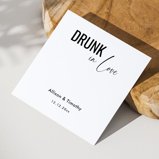 Drink in Love Personalized Wedding Napkins Servet