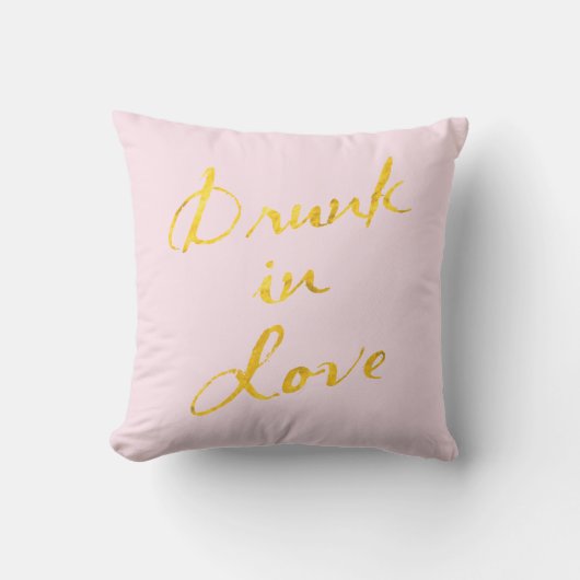 Drink in Love Pink & Gold Outdoor Pillow Buitenkussen (Voorkant)
