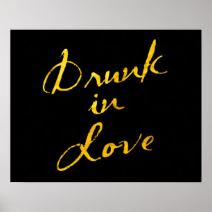 Drink in Love Poster - zwart