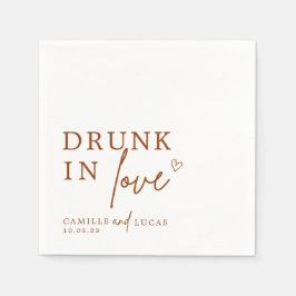 Drink in Love Terracotta Rust Personalized Napkins Servet