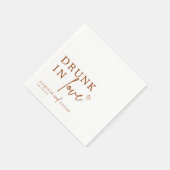 Drink in Love Terracotta Rust Personalized Napkins Servet (Hoek)
