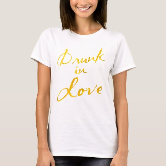 Drink in Love Top - wit & goud (Voorkant)
