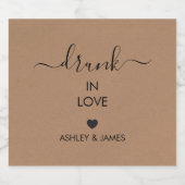 Drink in Love, Wedding Liquor, Alcohol Bier Etiket (Enkel label)