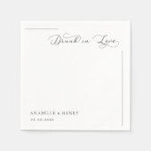 Drink in Love Wedding Napkins - Elegant script Servet (Voorkant)