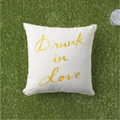 Drink in Love White en Gold Outdoor Pillow Buitenkussen (Gras)