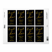 Drink in Love Wine Label - goud & zwart (Full Sheet)