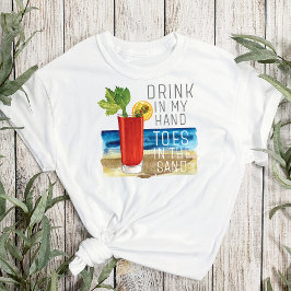 Drink in mijn hand citeert Nautical Beach Summer T-shirt