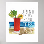 Drink in mijn hand citeert Nautical Beach Summer V Poster (Voorkant)