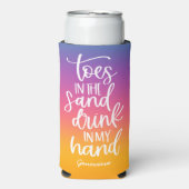 Drink in mijn Hand Mooie typografie met verloop Seltzer Blikjeskoeler (Seltzer Voorkant)