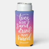 Drink in mijn handschildkliertypografie met verloo seltzer blikjeskoeler (Seltzer Achterkant)