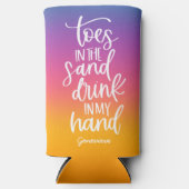 Drink in mijn handschildkliertypografie met verloo seltzer blikjeskoeler (Voorkant)