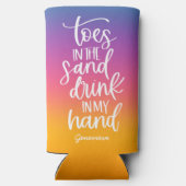 Drink in my Hand Mooie typografie met verloop Seltzer Blikjeskoeler (Achterkant)