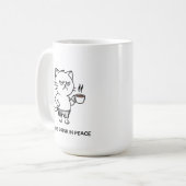 Drink in Vrede Introvert Koffie Mopperende Kat Mok (Voorkant links)