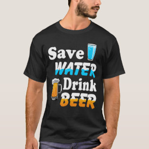 Drink in water opslaan T-shirt bier