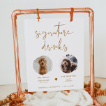 DRINK INDIE Boho 2 Foto Pet Signature Poster<br><div class="desc">Dit teken van de handtekening van de drink kenmerkt twee fotogroeven, een ongelijkmatige handgeschreven doopvont, een modern minimalistisch ontwerp en een boho verbrande oranje en witte kleurencombinatie. Verander gemakkelijk de doopvont en achtergrondkleur om uw gebeurtenis aan te passen. Dit teken is perfect voor het toevoegen van een foto van de...</div>