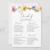 Drink indien | Wildflower Boho Bachelorette Game K Kaart (Voorkant)