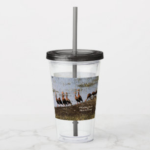 Drink is acrylglas met fluitende eikels acryl drinkbeker