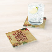 Drink is vrolijk kerstvakantie feestelijk onderzet glazen onderzetter (Schuin)