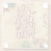 Drink is vrolijk kerstvakantie feestelijk onderzet glazen onderzetter (Achterkant)