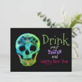 Drink je positie en vrolijke uitnodiging voor het  (Staand voorkant)