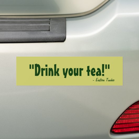 Drink je thee! bumpersticker (Op auto)