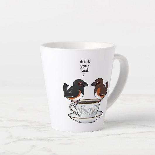 Drink je thee! latte mok (Rechterhoek)