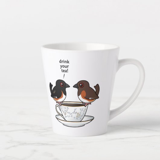 Drink je thee! latte mok (Rechts)