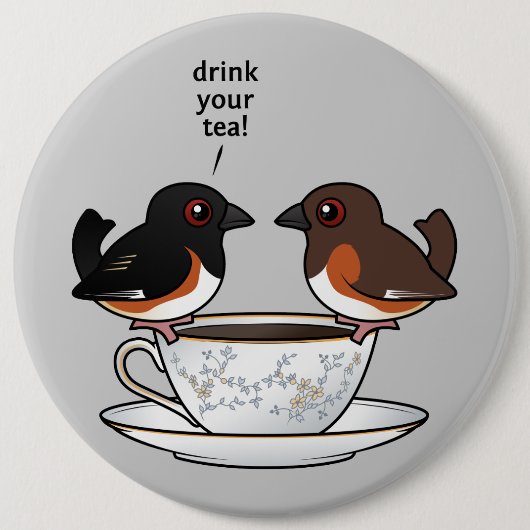Drink je thee! ronde button 6,0 cm (Voorkant)