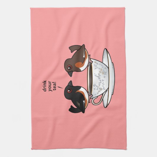 Drink je thee! theedoek (Verticaal)