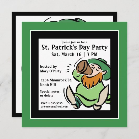 Drink kabouter uitnodiging (Voorkant / Achterkant)