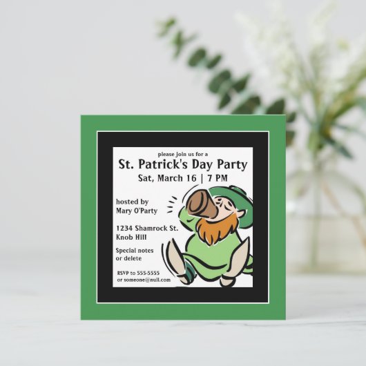 Drink kabouter uitnodiging (Staand voorkant)