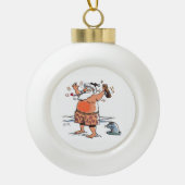 Drink kerstbal keramische bal ornament (Voorkant)