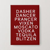 Drink kerstfeest Dasher Dancer Button (Voorkant)