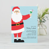 Drink kerstfeest met kerstmis in Santa Holiday Kaart (Staand voorkant)